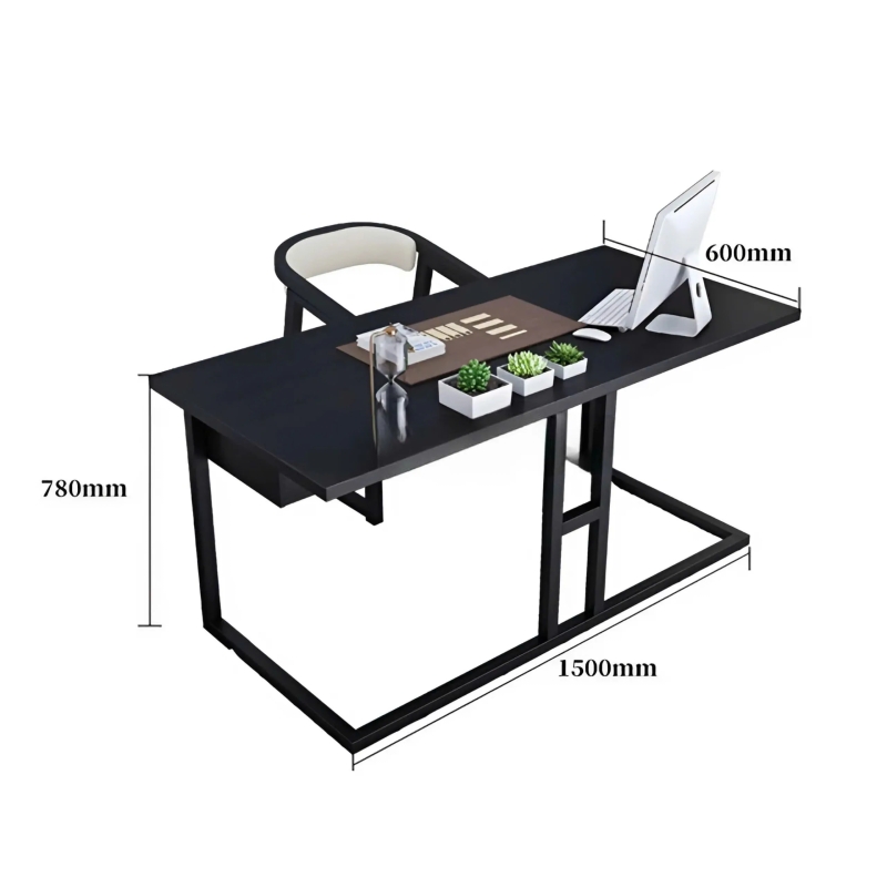 Bàn Làm Việc Chân Sắt Dáng Chữ U Cứng Cáp - BLV132