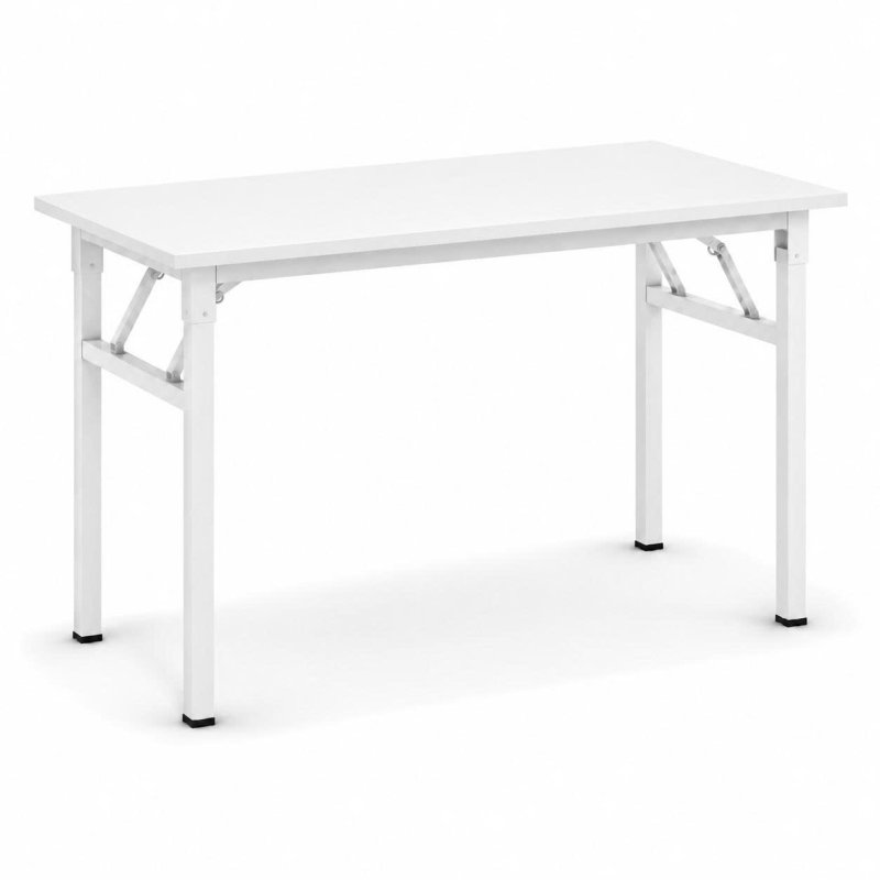 Bàn Làm Việc Chân Gấp Xếp Màu Trắng Mặt Gỗ - BLV139