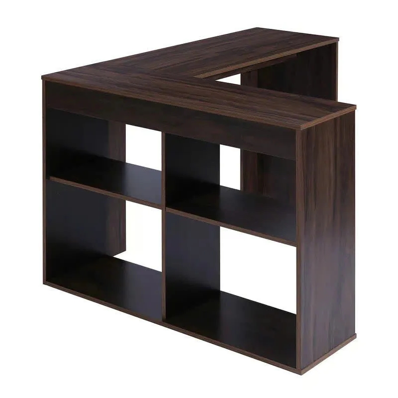Bàn Làm Việc Gỗ Chữ L Tích Hợp Kệ 4 Ô Đa Dụng - BG76