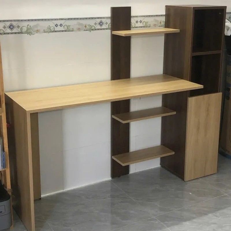 Bàn Làm Việc Gỗ Có Kệ Trang Trí Tiện Lợi - BG74
