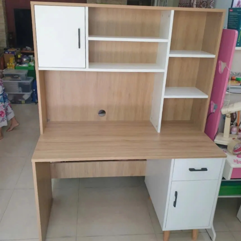 Bàn Làm Việc Gỗ Đa Năng Có Kệ Sách & Tủ Kín - BG65