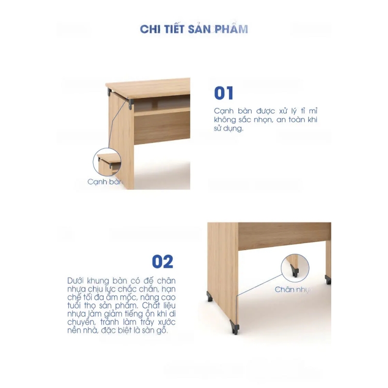 Bàn Làm Việc Gỗ Đa Năng Kèm Hộc Tủ - BG63