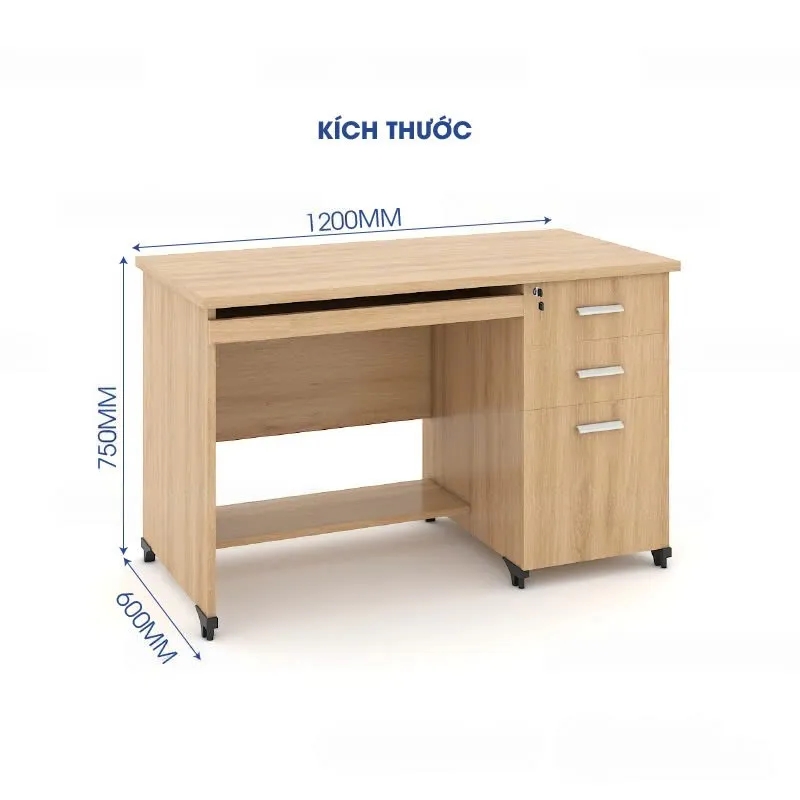 Bàn Làm Việc Gỗ Kèm Ngăn Kéo & Kệ Đỡ - BG62
