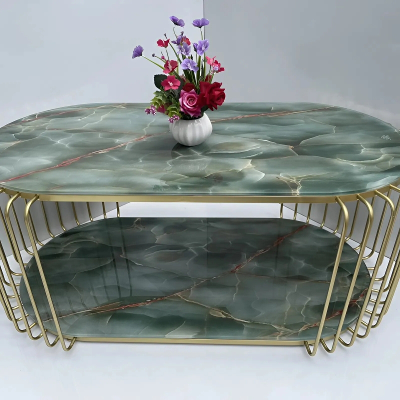 Bàn Trà Hột Xoài Sofa Mặt Cường Lực - BT5