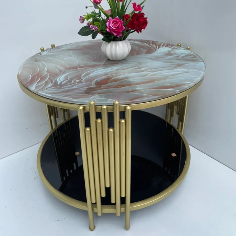 Bàn Trà Tròn Sofa 2 Tầng - BT4