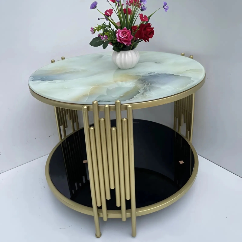 Bàn Trà Tròn Sofa 2 Tầng - BT4