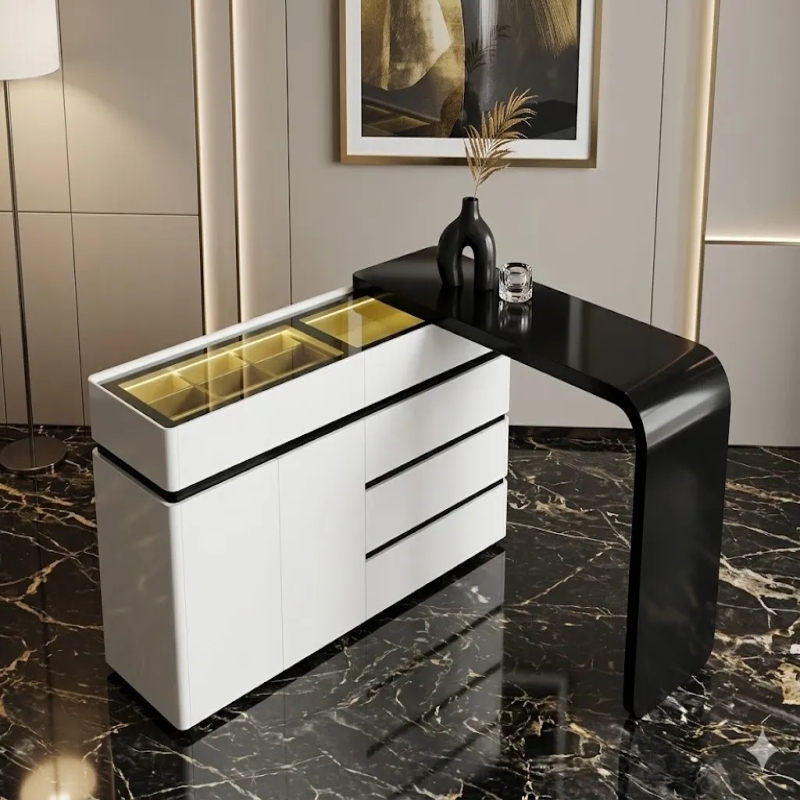 Bàn Trang Điểm Cao Cấp Thiết Kế Tủ Kính Sang Trọng - BTD42