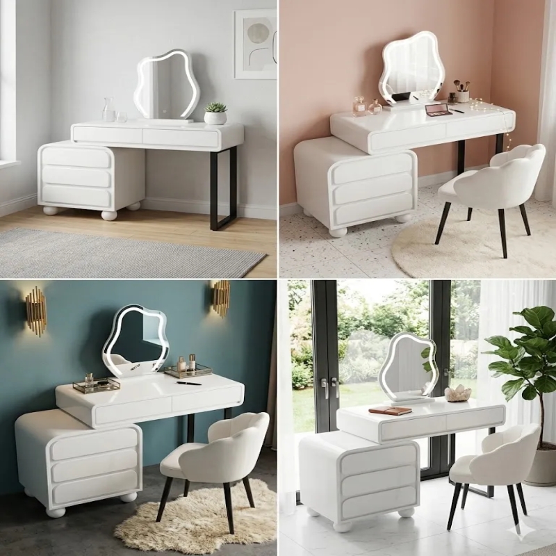 Bàn Trang Điểm Mini Chân Sắt Sơn Tĩnh Điện Thiết Kế Hiện Đại - BTD29