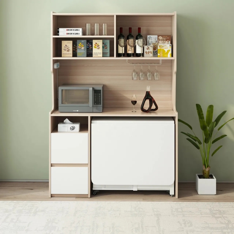 Tủ Bếp Gỗ MDF Kết Hợp Bàn Ăn - TB02