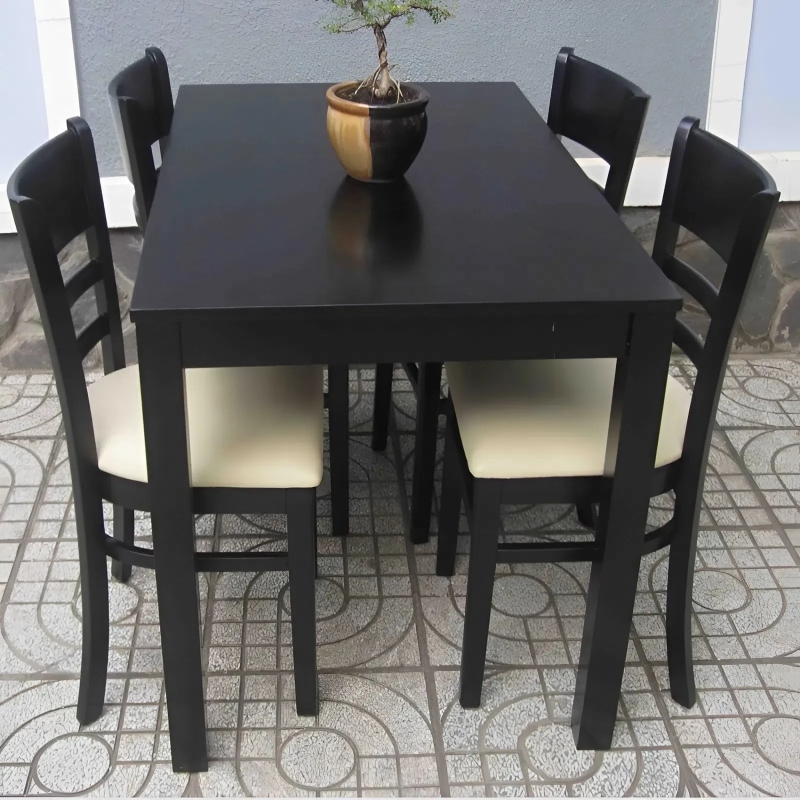 Bộ Bàn Ăn 4 Ghế CaBin Màu Đen Sang Trọng - BGA14