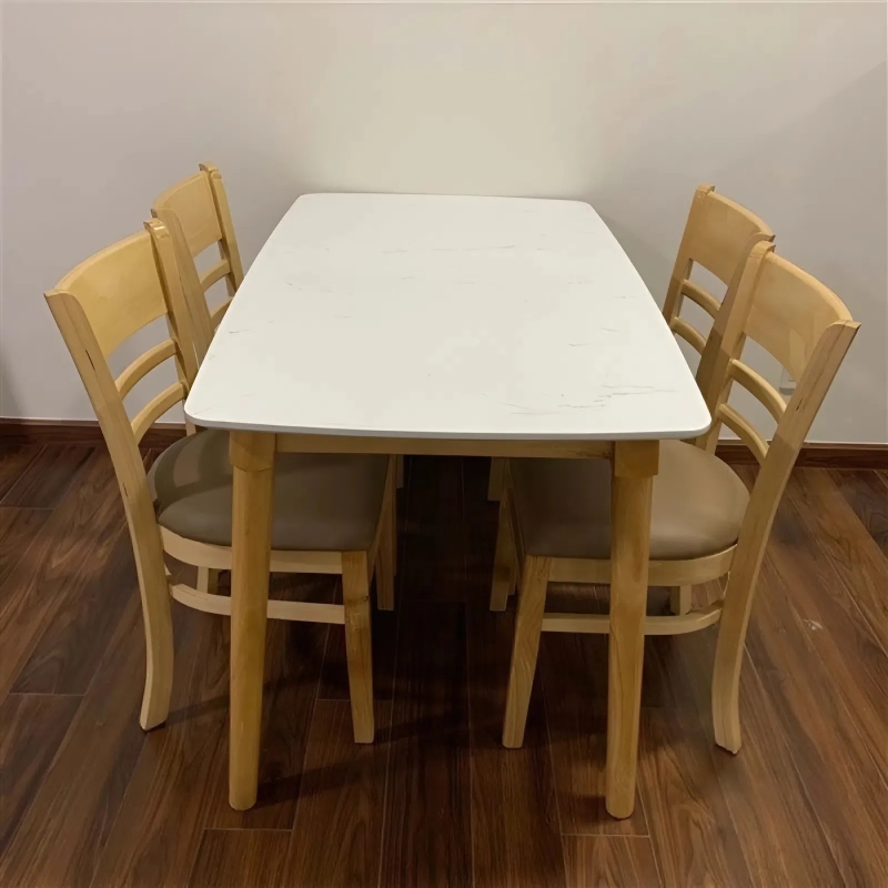 Bộ Bàn Ăn CaBin 4 Ghế Bọc Nệm Bàn Giả Đá - BGA13