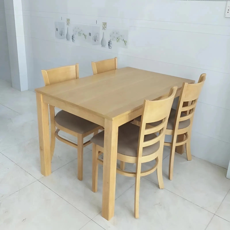 Bộ Bàn Ăn CaBin 4 Ghế  Mặt Bàn Màu Tự Nhiên - BGA6