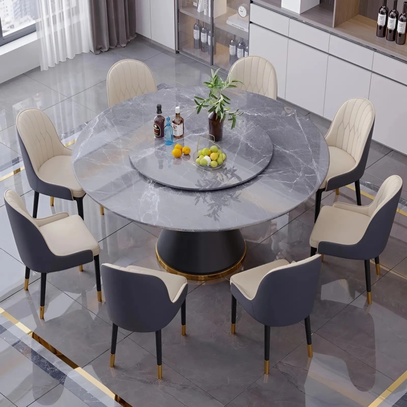Bộ Bàn Ăn Mâm Tròn Xoay 6 Ghế Monet - BGA21
