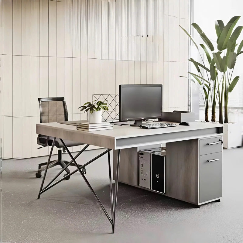 Cụm Bàn Làm Việc 2 Người Chân Sắt Đẹp - BC62