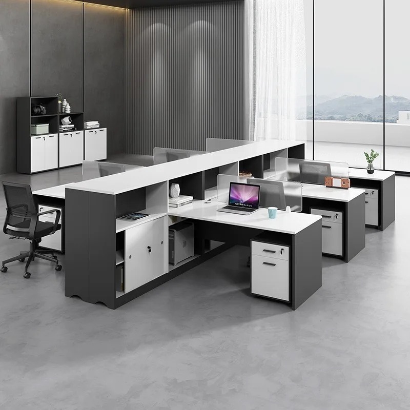 Bàn Cụm Làm Việc Nhóm 6 Người Có Tủ Hồ Sơ - BC34