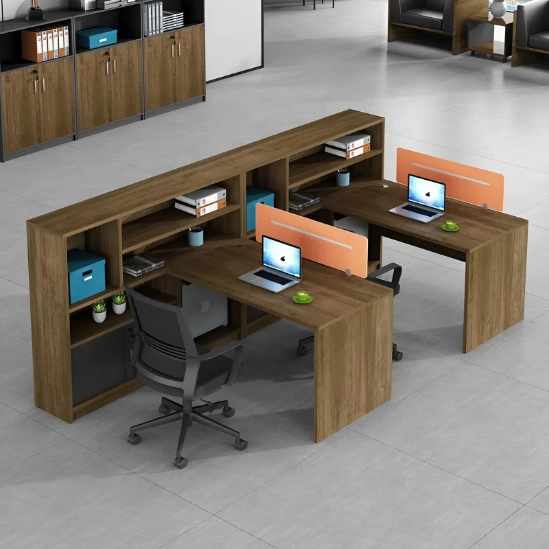 Cụm Bàn Làm Việc 2 Người Có Kệ Tiện Lợi - BC35