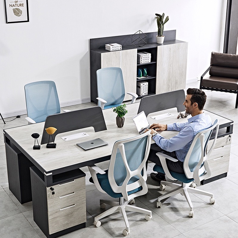 Cụm Bàn Làm Việc Có Vách Ngăn Gỗ MDF Đẹp - BC45