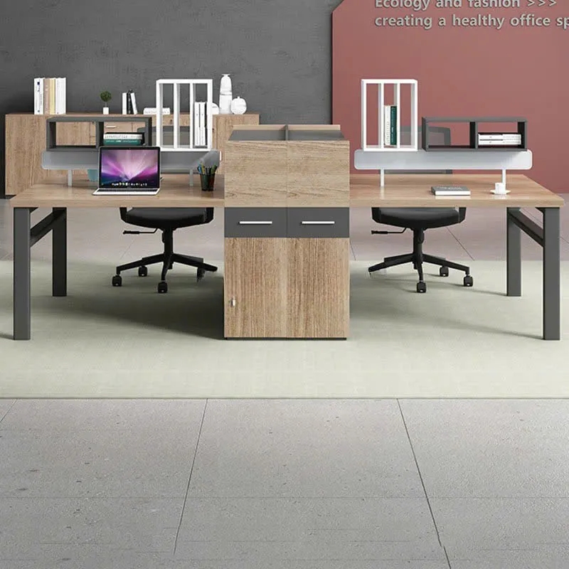Cụm Bàn Làm Việc 4 Người Chân Sắt Sơn Tĩnh Điện Bền Đẹp - BC119