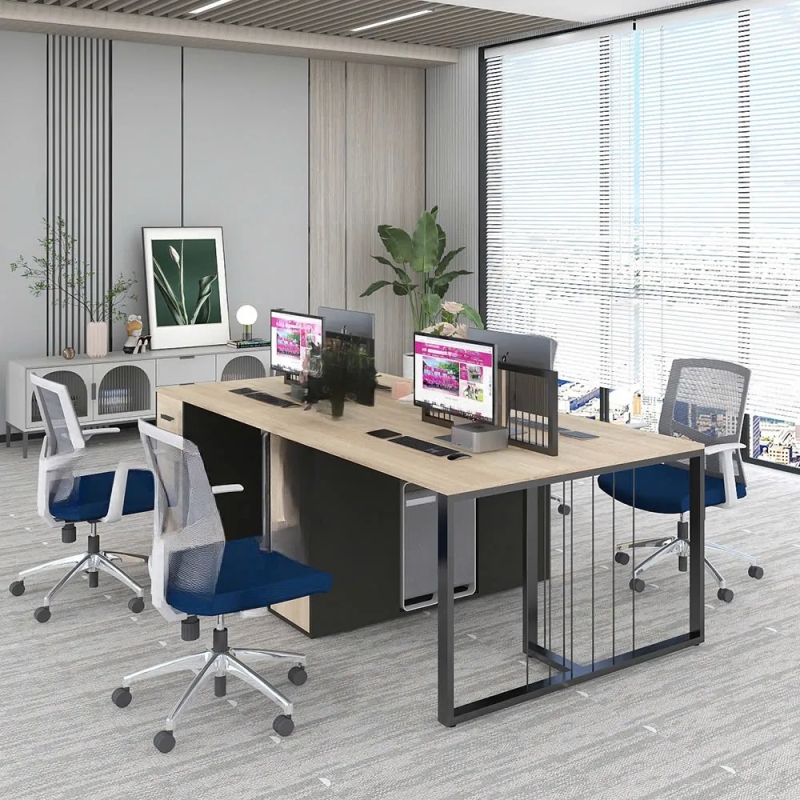 Cụm Bàn Làm Việc 4 Người Tối Giản Hiện Đại - CB128