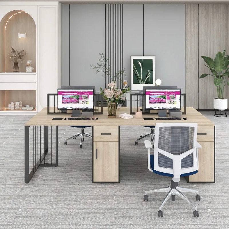 Cụm Bàn Làm Việc 4 Người Tối Giản Hiện Đại - CB128