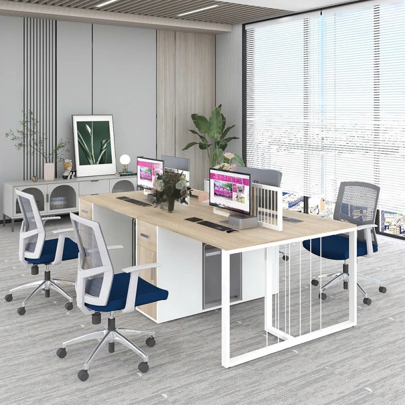 Cụm Bàn Làm Việc 4 Người Tối Giản Hiện Đại - CB128