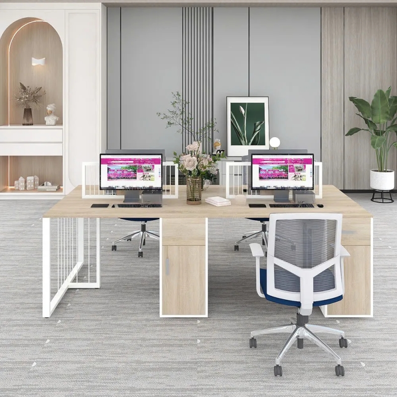 Cụm Bàn Làm Việc 4 Người Tối Giản Hiện Đại - CB128