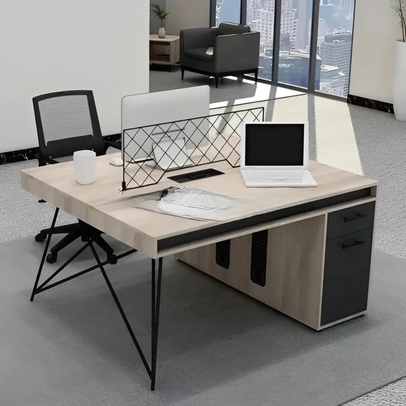 Cụm Bàn Làm Việc Nhóm 2 Người Gỗ MDF Có Hộc Tủ Tiện Dụng - BC75