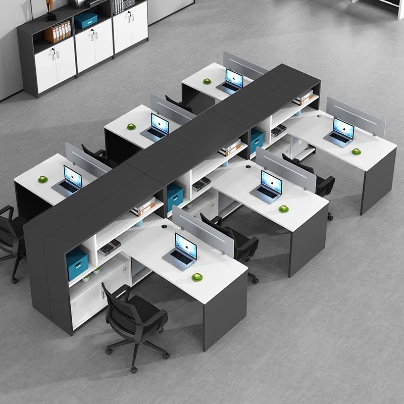 Bàn Cụm Làm Việc Nhóm 6 Người Có Tủ Hồ Sơ - BC34
