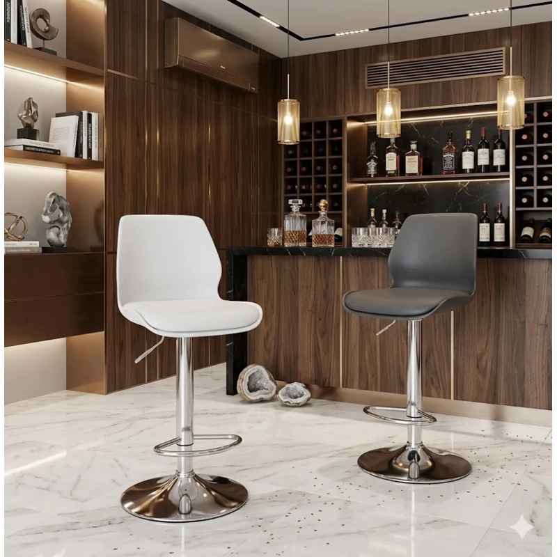  Ghế Bar Nhựa Đệm Êm Phong Cách Hiện Đại Chân Inox - QB40