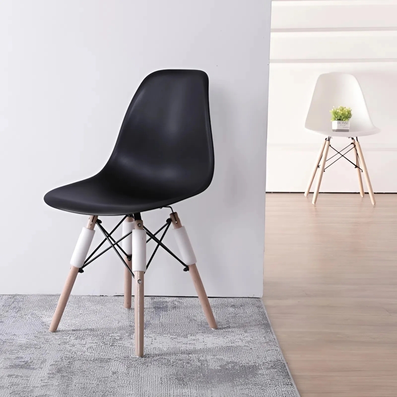 Ghế Cafe Tiếp Khách Eames Chân Gỗ Sồi - CF1