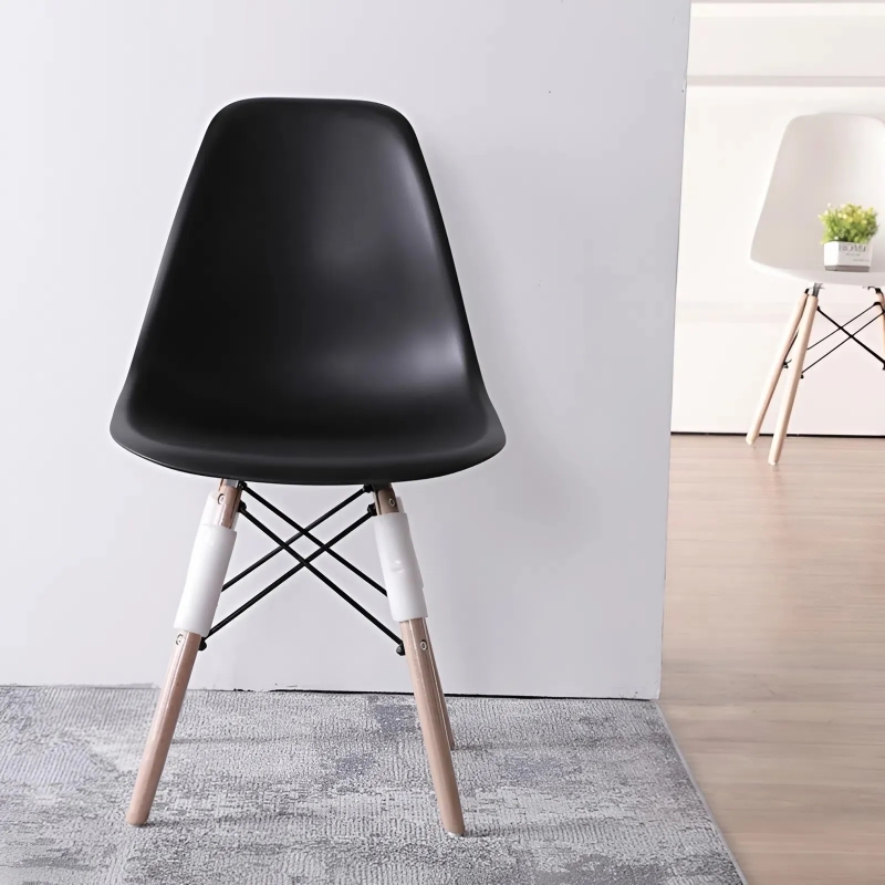 Ghế Cafe Tiếp Khách Eames Chân Gỗ Sồi - CF1