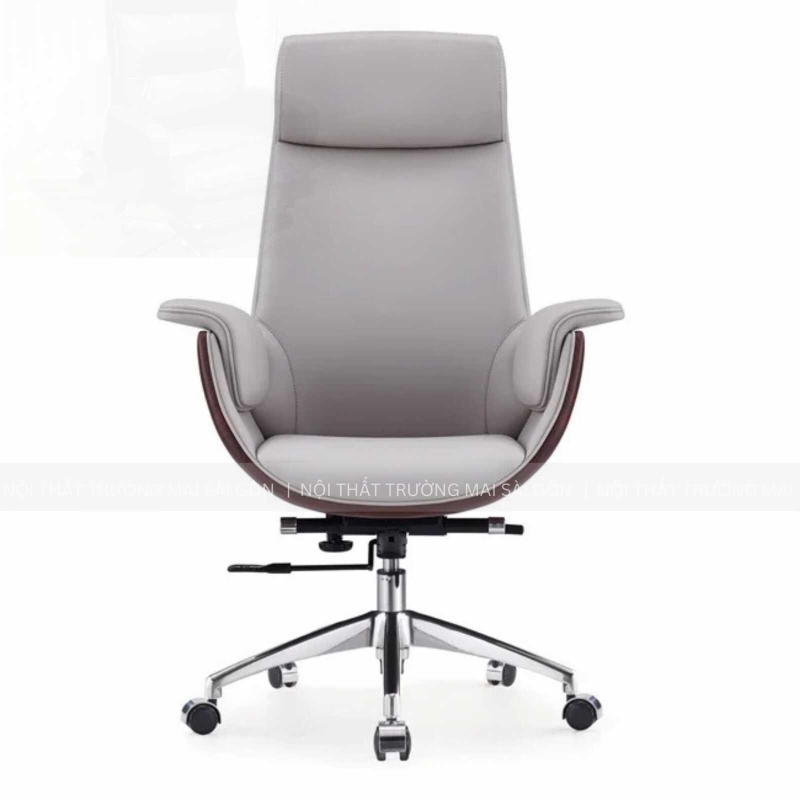 Ghế Giám Đốc Bọc Da Ốp Gỗ Sang Trọng - GGĐ10