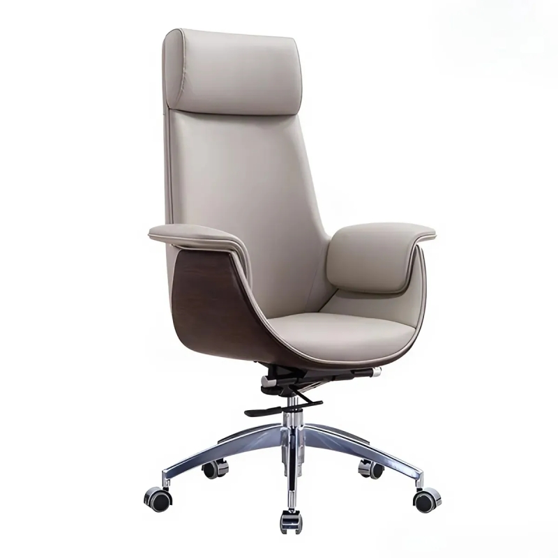 Ghế Giám Đốc Bọc Da Ốp Gỗ Sang Trọng - GGĐ10