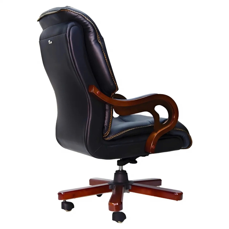 Ghế Giám Đốc Chân Gỗ Tựa Lưng Êm - GGĐ42