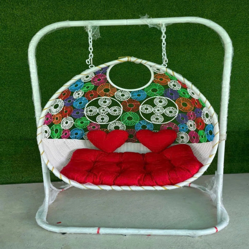 Ghế Xích Đu Đôi Treo Khung Sắt Sơn Tĩnh Điện Cho Sân Vườn - SV78