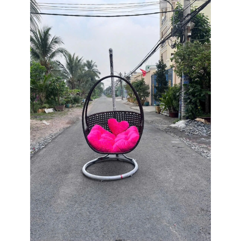 Ghế Xích Đu Đơn Mây Nhựa Trang Trí Sân Vườn Thiết Kế Hiện Đại - SV84