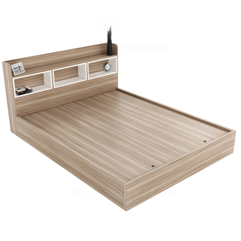 Giường Ngủ Gỗ Hiện Đại Kèm Ngăn Trang Trí - GN26