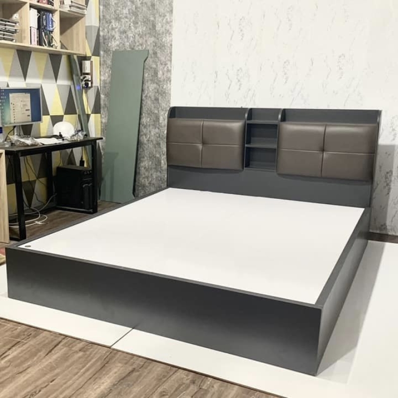 Giường Ngủ Gỗ MDF Đầu Bọc Nệm - GN15