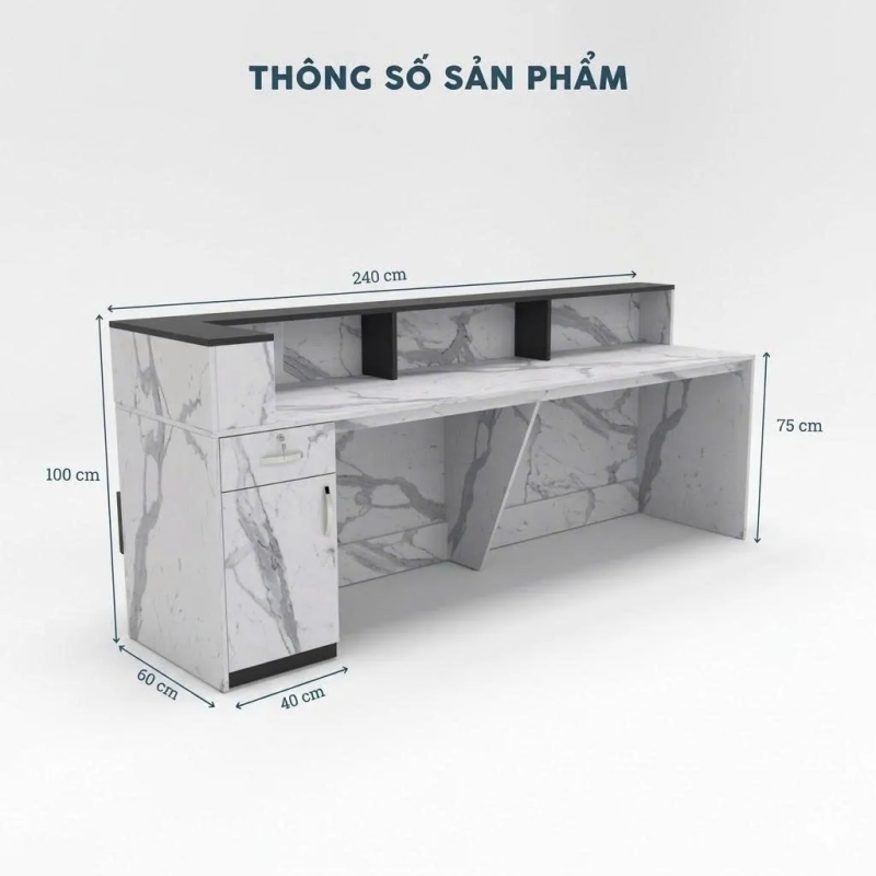 Quầy Lễ Tân Đẹp Sang Trọng Cho Sảnh Tiếp Khách - LT26