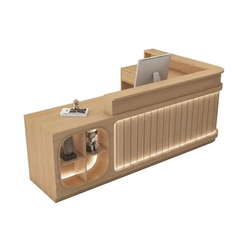 Quầy Lễ Tân Hiện Đại Kết Hợp Kệ Trang Trí - LT39