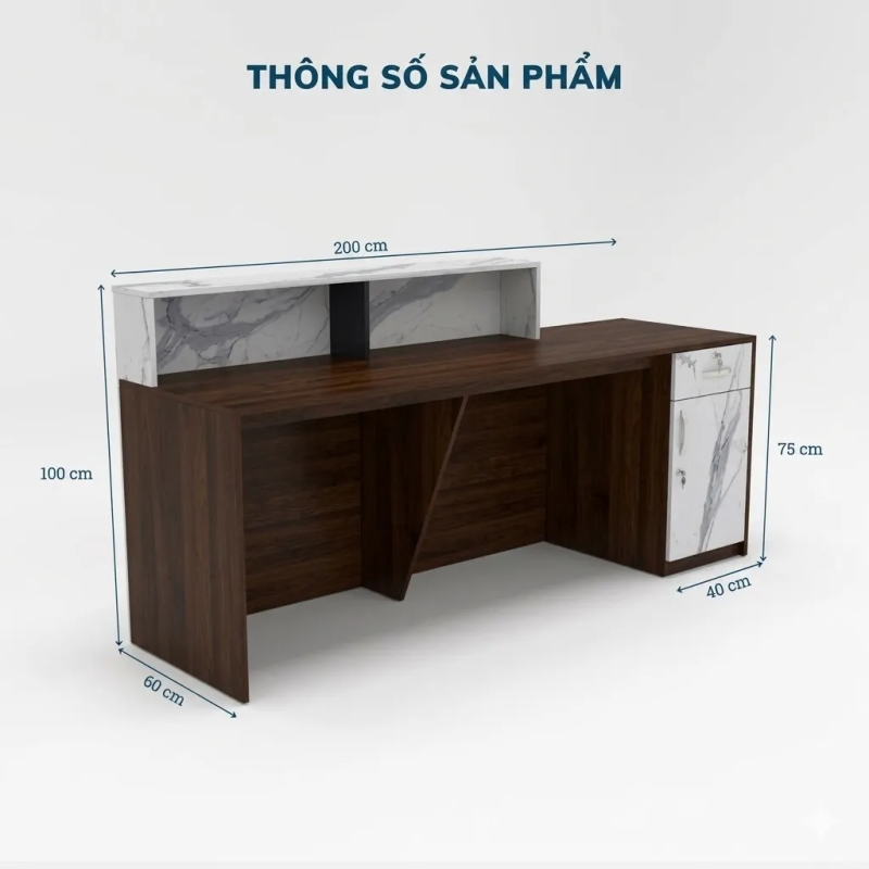 Quầy Lễ Tân Thiết Kế Sang Trọng Hiện Đại - LT22