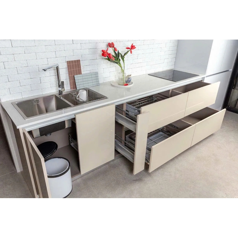 Tủ Bếp Chữ L Thiết Kế Sang Trọng Tối Giản - TB26