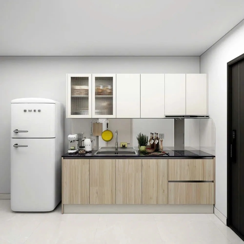 Tủ Bếp Gỗ Phủ Melamine Dễ Vệ Sinh - TB08