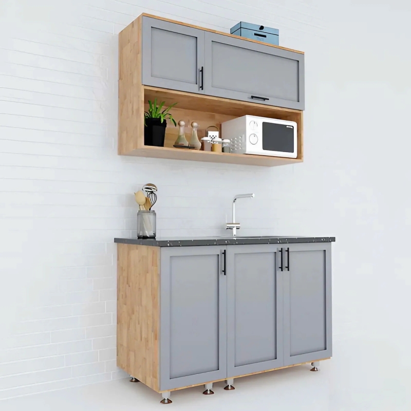Tủ Bếp Mini Treo Tường Gỗ Cao Su Cao Cấp - TB28