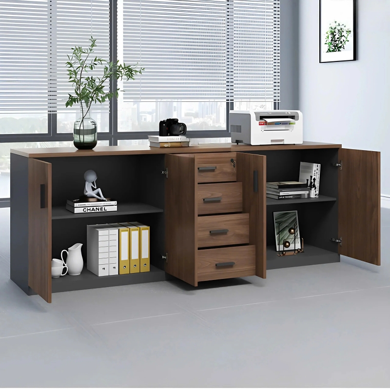Tủ Tài Liệu Thấp 4 Cánh 3 Ngăn Kéo - THS67