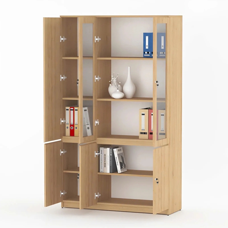 Tủ Tài Liệu 2 Cánh Kính 1 Cánh Gỗ - THS3