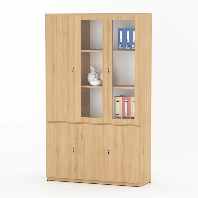 Tủ Tài Liệu 2 Cánh Kính 1 Cánh Gỗ - THS3