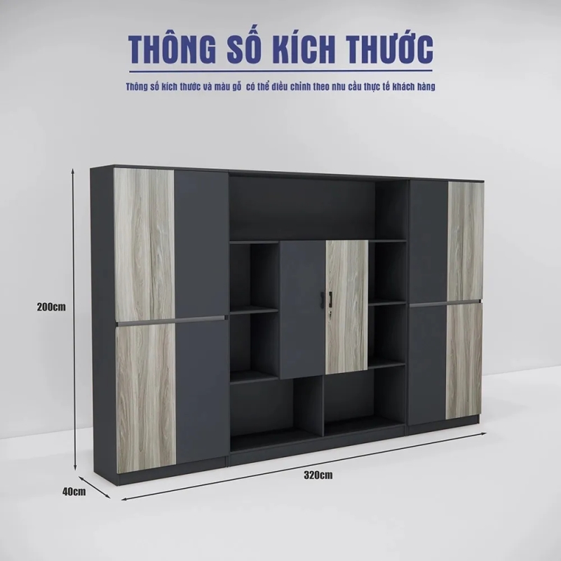 Tủ Hồ Sơ Đa Năng Cho Phòng Giám Đốc Hệ Kệ Mở - THS404