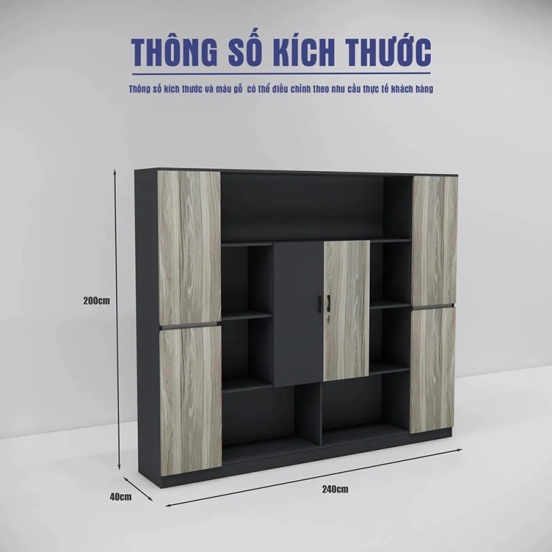 Tủ Hồ Sơ Giám Đốc Thiết Kế Hình Khối Đối Xứng Cao Cấp - THS387