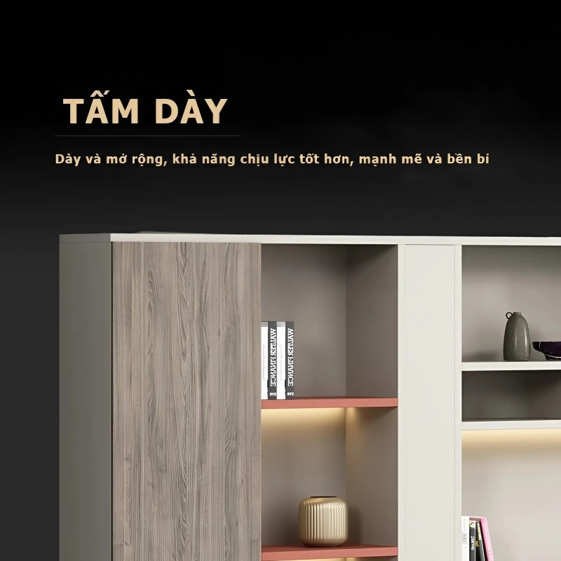 Tủ Hồ Sơ Minimalist Wood, Thiết Kế Phân Ngăn Đa Tầng - THS379